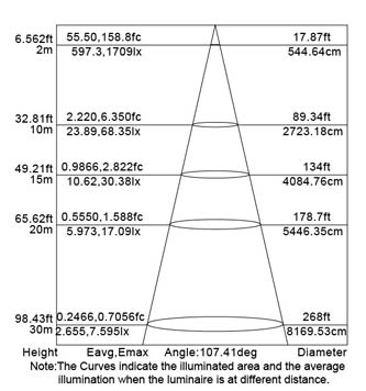 LED泛光燈FS408照度圖